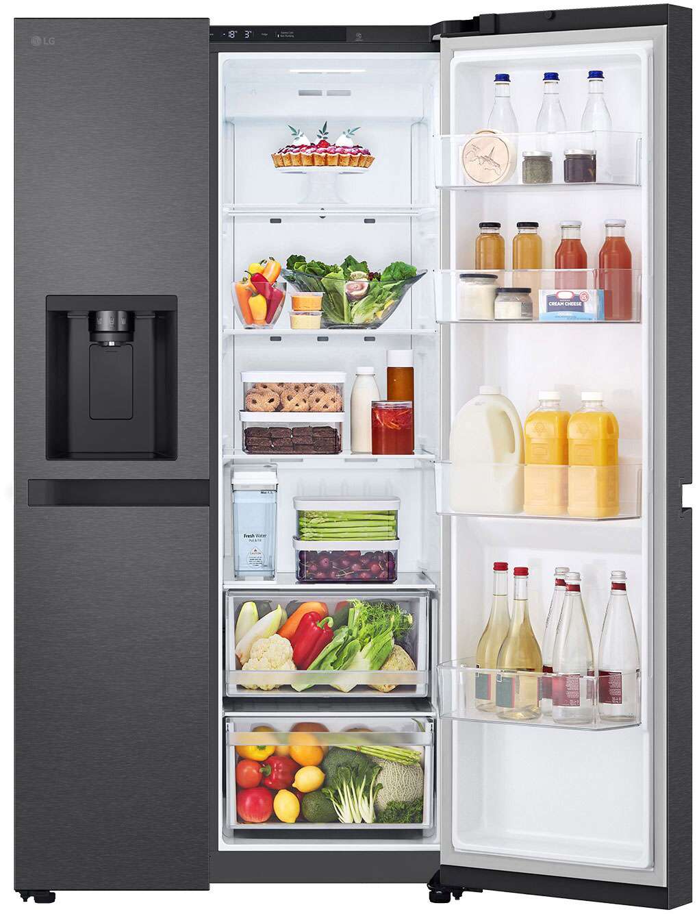 LG 641L Side by Side Refrigerator Matte Black GS-N599MBL | Greater Sydney Only