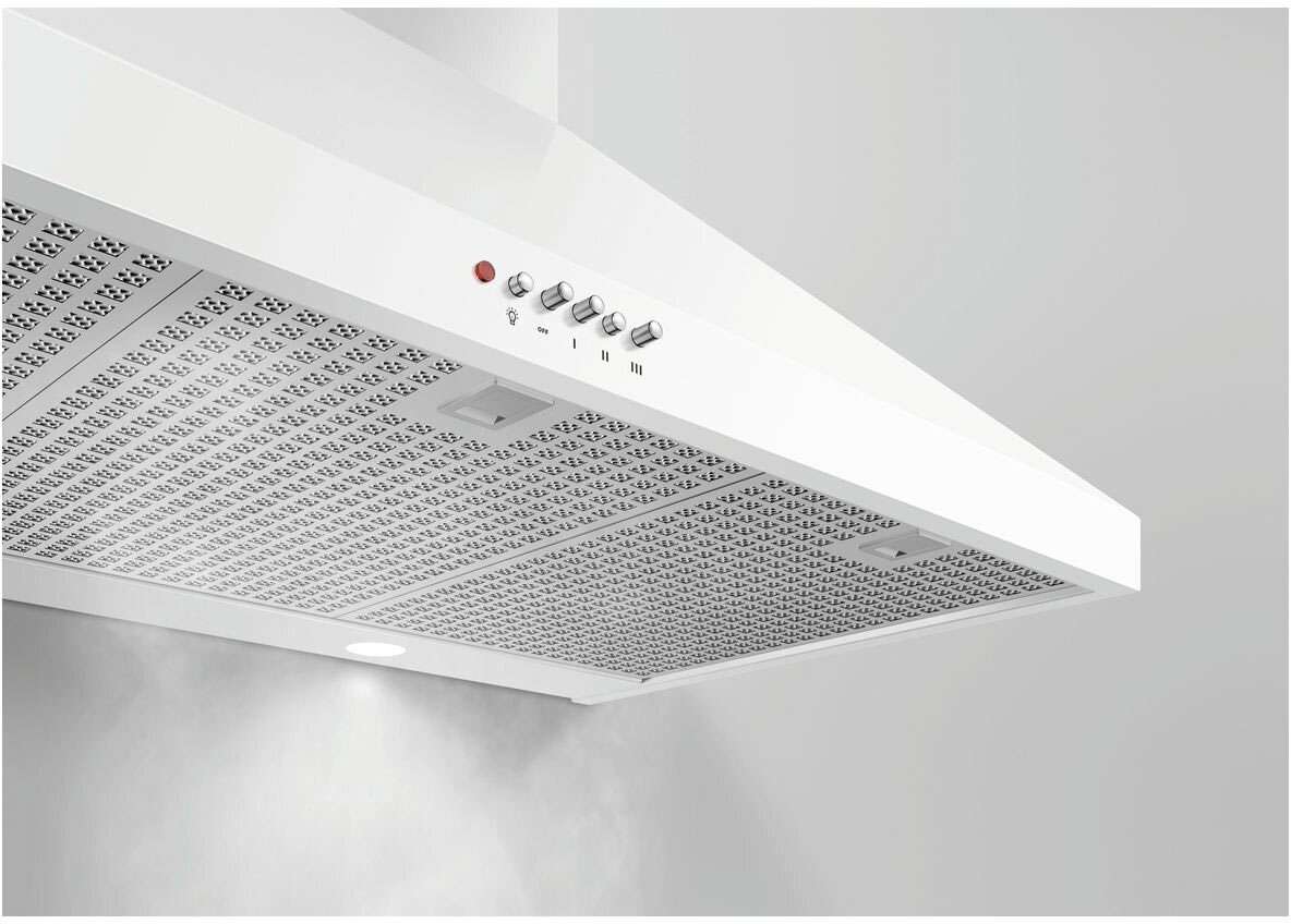Fisher & Paykel 90cm Classic Series 7 Whte Canopy Rangehood HC90PCW1
