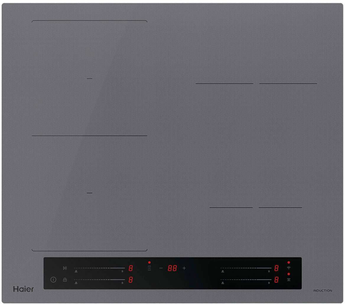 Haier 60cm 4 Zone 500 Series Induction Cooktop Grey Glass HCI604FTG4
