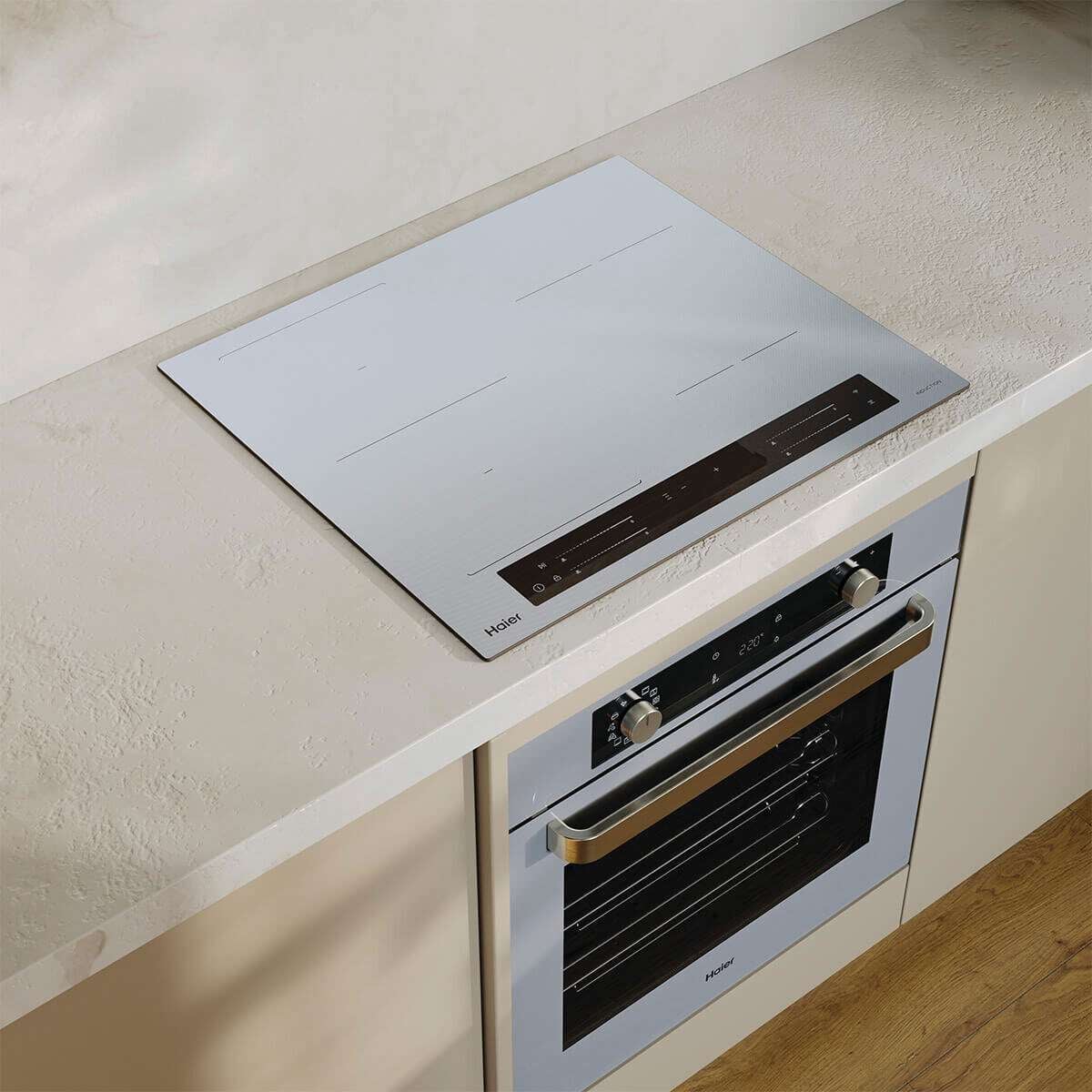 Haier 60cm 4 Zone 500 Series Induction Cooktop Grey Glass HCI604FTG4