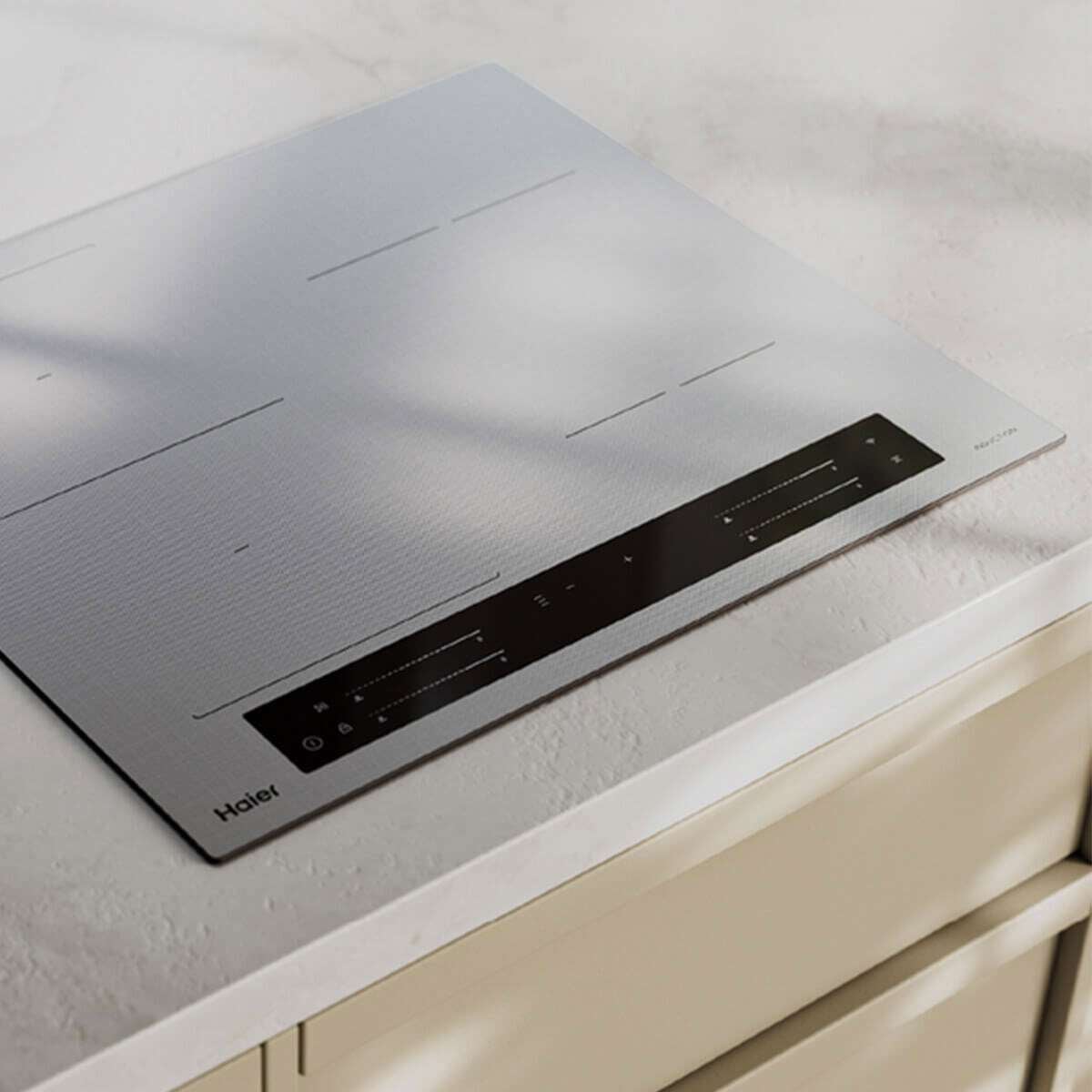 Haier 60cm 4 Zone 500 Series Induction Cooktop Grey Glass HCI604FTG4