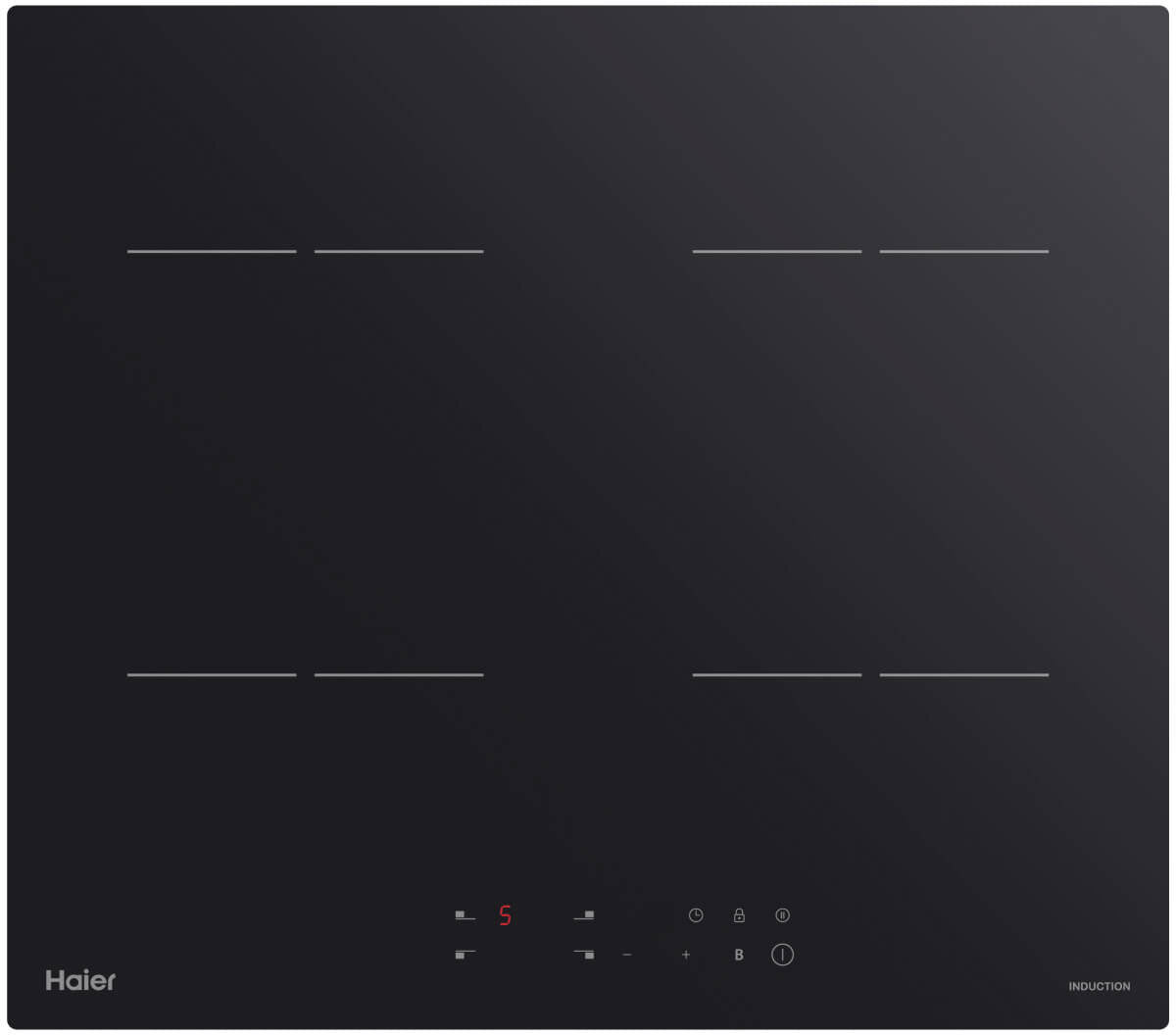 Haier 60cm 4 Zone 300 Series Induction Cooktop Black Glass HCI604TPB3