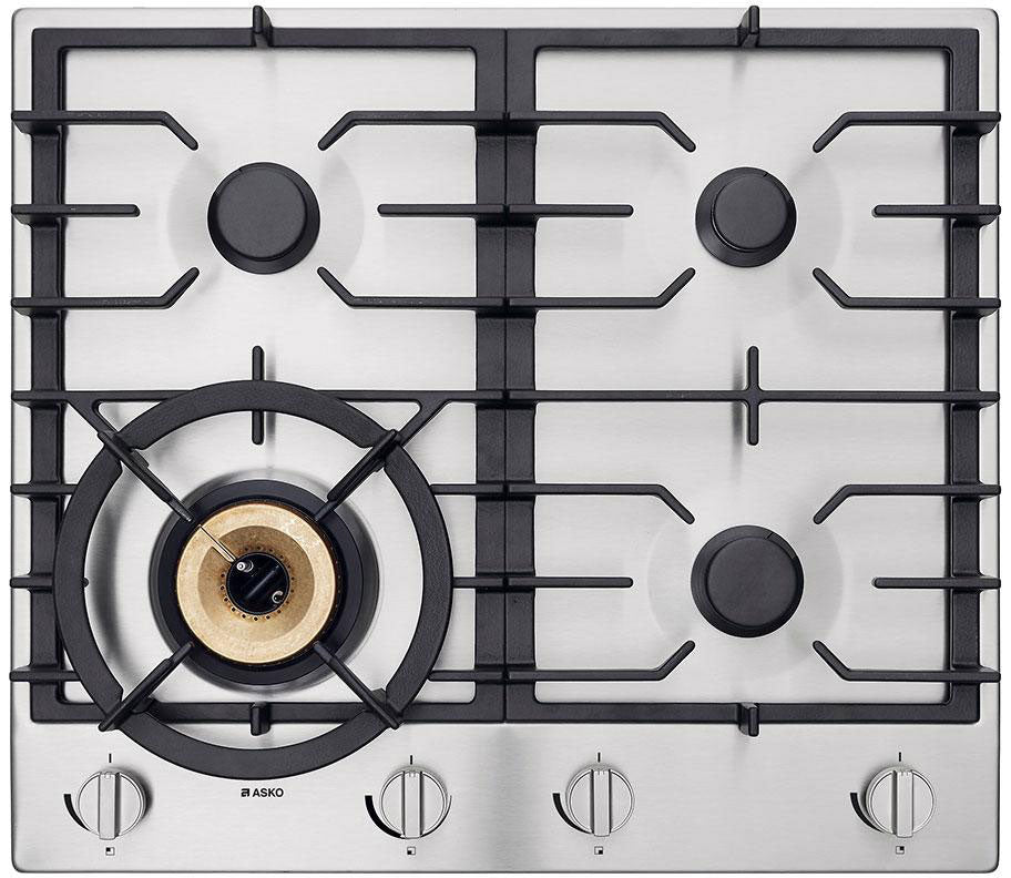 ASKO 60cm 4 Burner Gas Cooktop Stainless Steel HG1666SD
