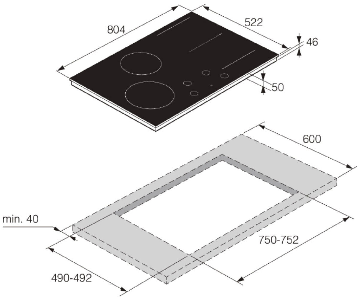 ASKO 80cm 4 Zone Induction Cooktop Black HID824GC