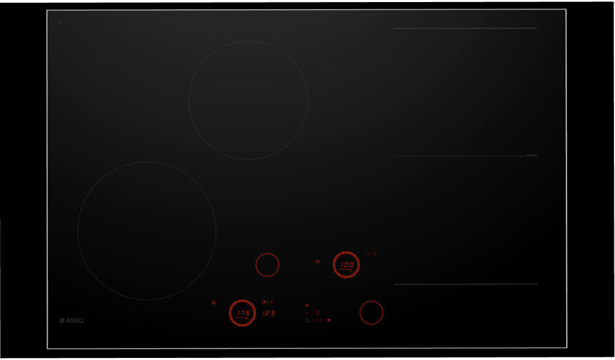 ASKO 80cm 4 Zone Induction Cooktop Black HID824GC