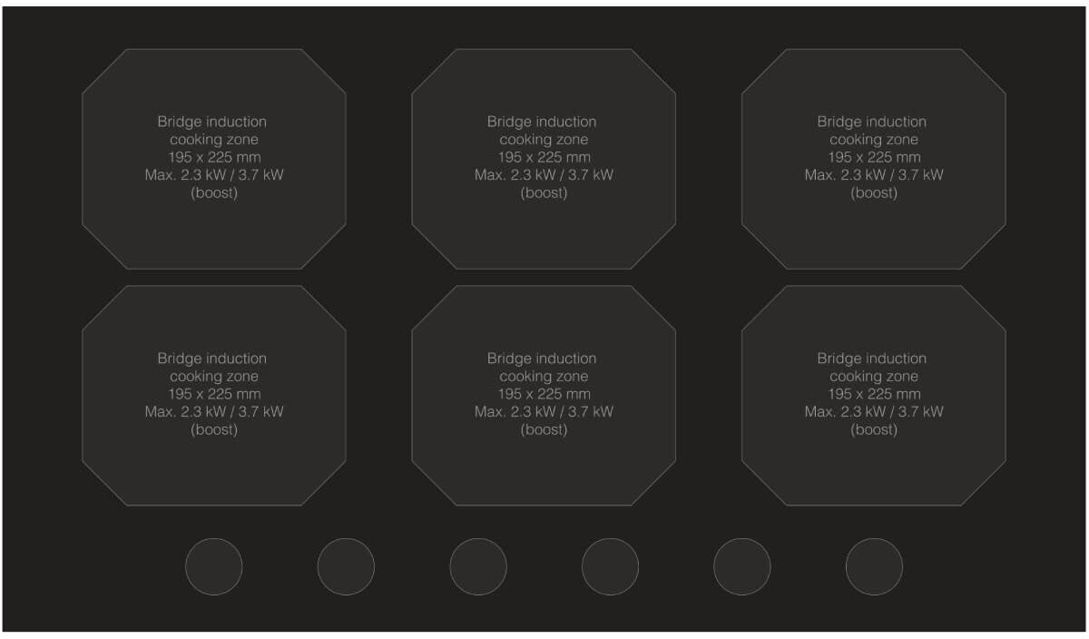 ASKO 90cm 6 Zone Induction Cooktop Matte Black HID956MC