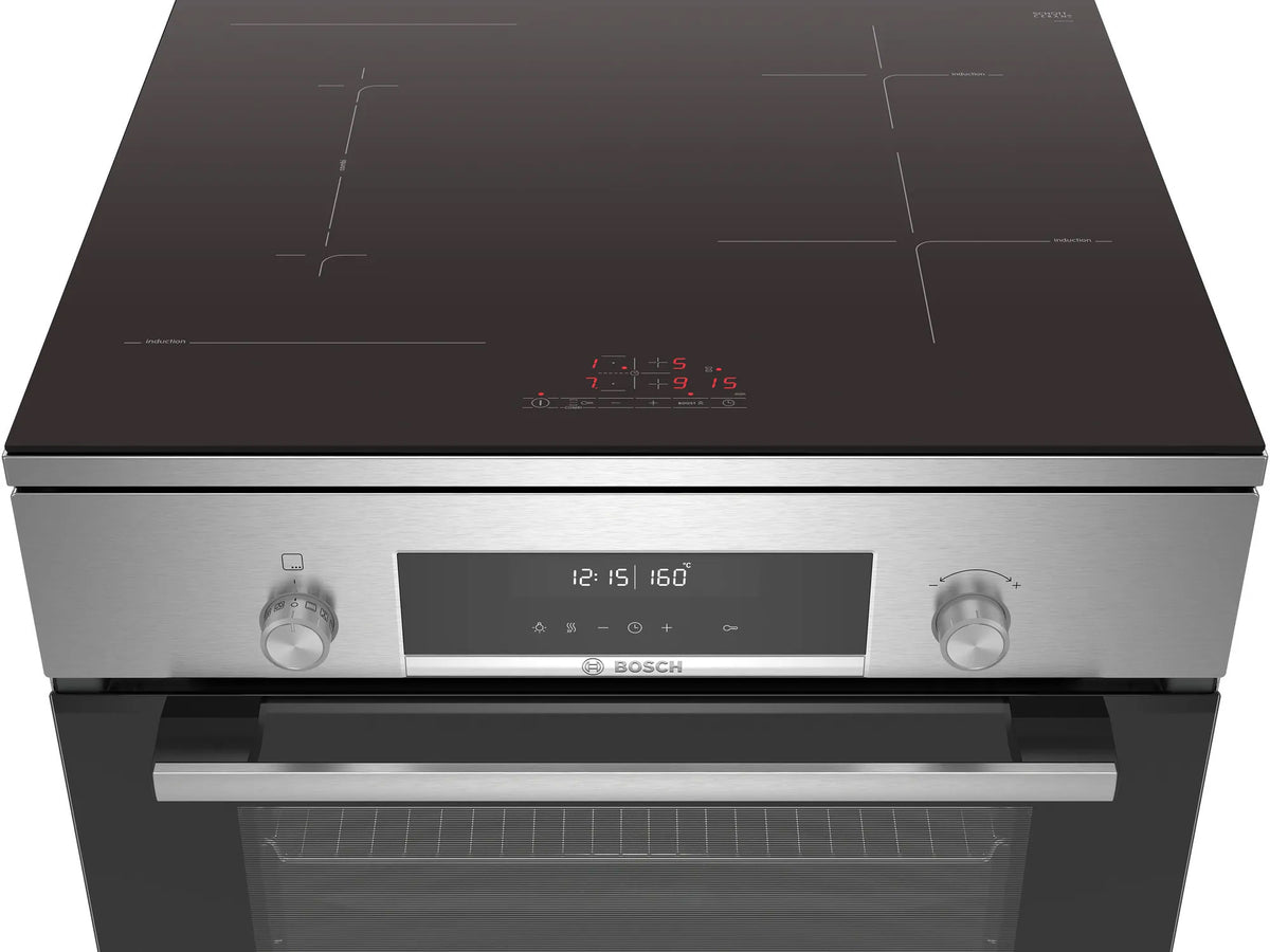 Bosch Series 6 Induction Freestanding Cooker Stainless Steel HLS79R351A