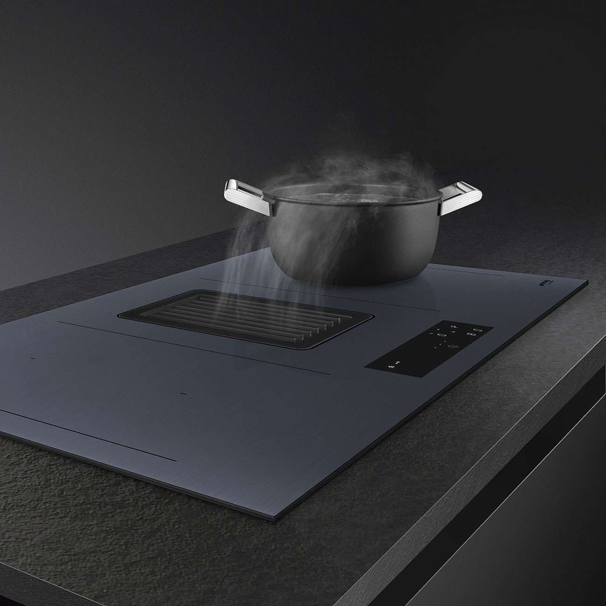 Smeg 83cm Linea Integrated Induction Cooktop Neptune Grey HOBD182DG