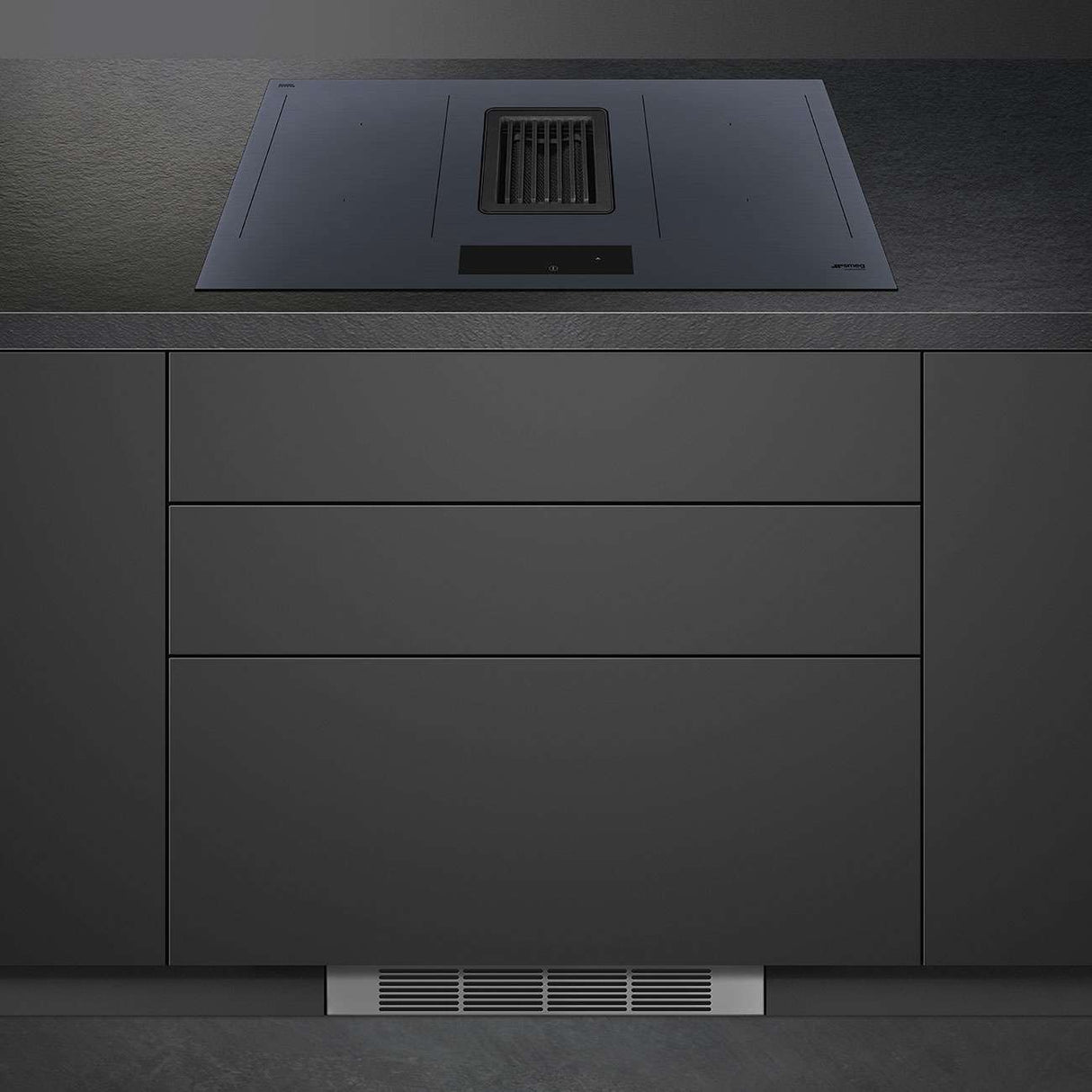 Smeg 83cm Linea Integrated Induction Cooktop Neptune Grey HOBD182DG