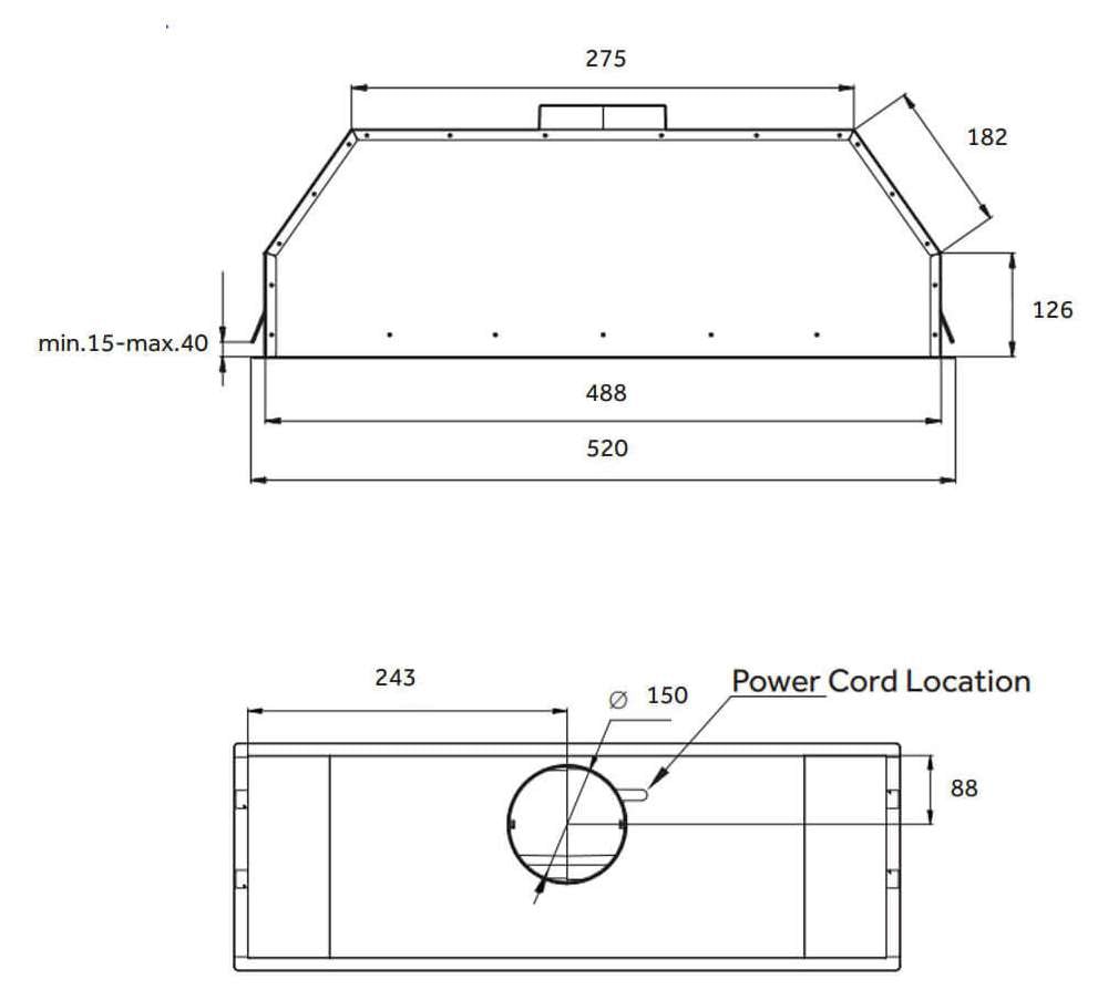 Haier 60cm 600 Series Integrated Insert Undermount Rangehood Black HPH60IMB2