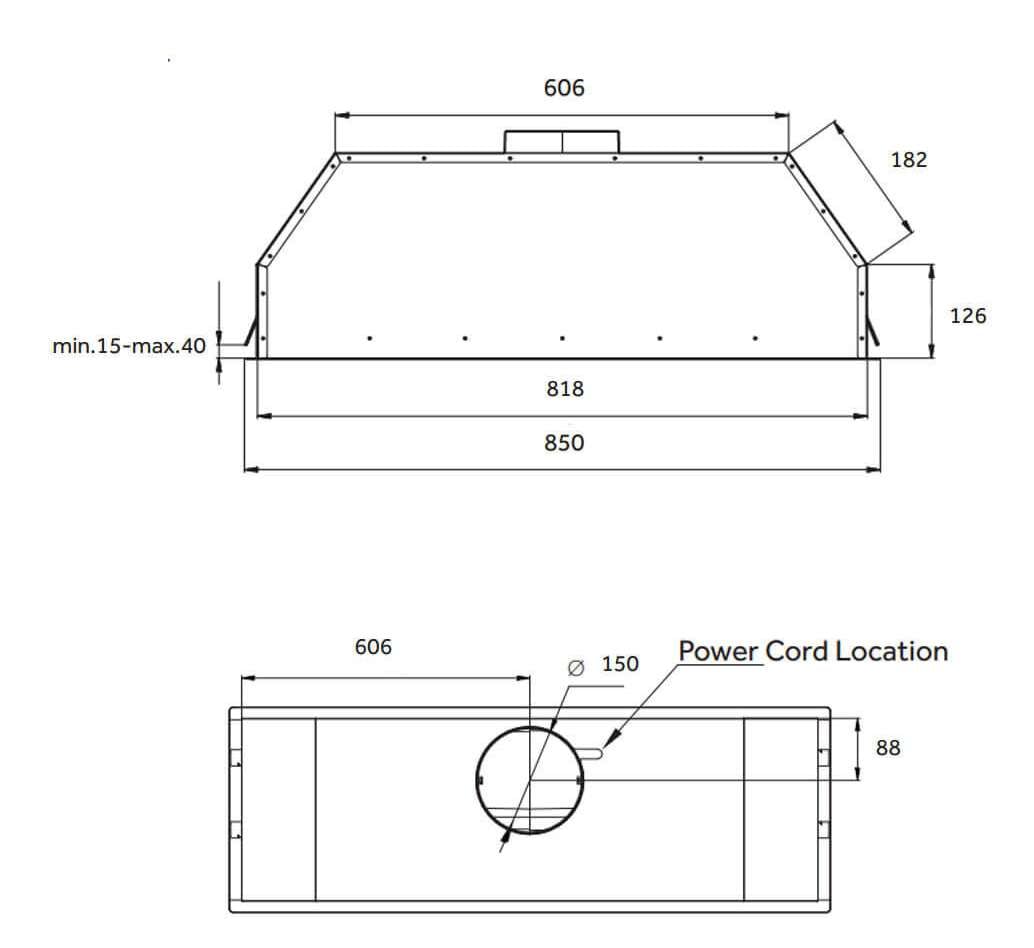 Haier 90cm 600 Series Integrated Insert Undermount Rangehood Black HPH90IMB2