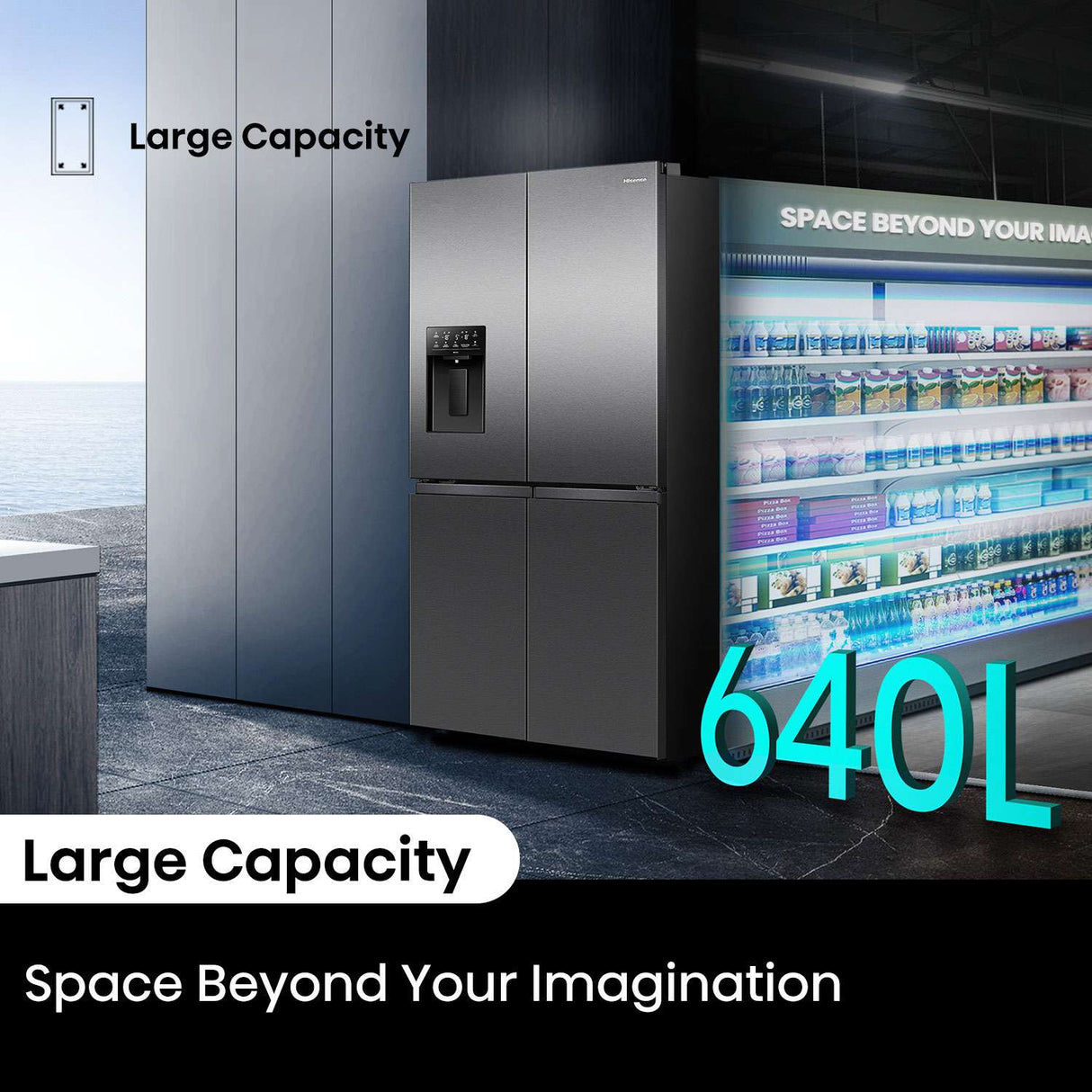 Hisense 640L PureFlex French Door Refrigerator HRCD640TBW | Greater Sydney Only