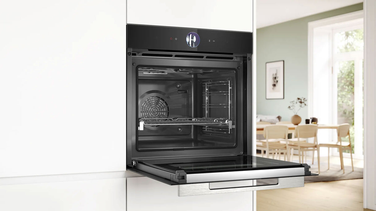 Bosch 60cm Series 8 Built-In Electric MultiFunction Oven Black HRG776MB1A