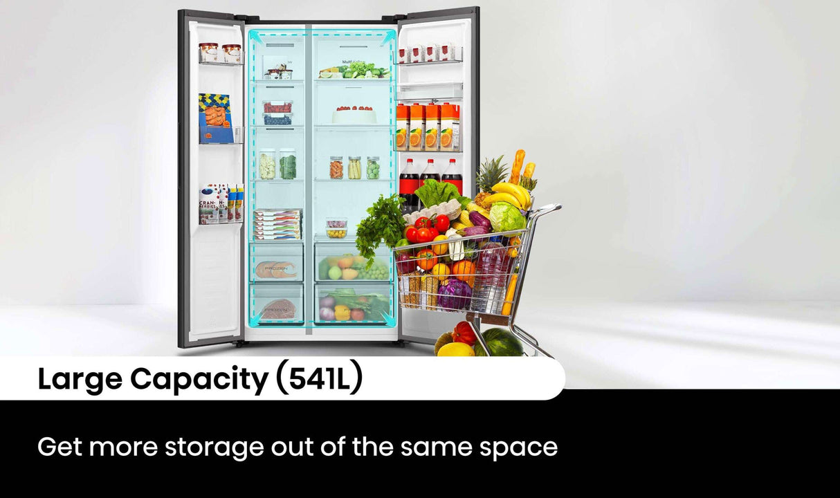 Hisense 541L PureFlat Side by Side Refrigerator HRSBS540BW | Greater Sydney Only