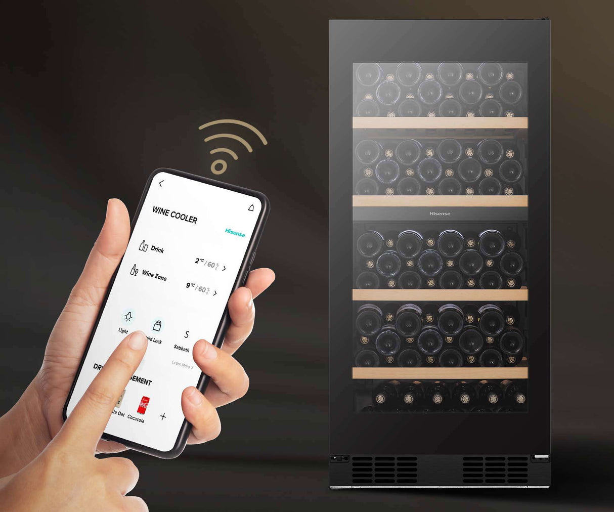 Hisense 108 Bottle Dual Zone Wine Cabinet Fridge HRWC108B | Greater Sydney Only