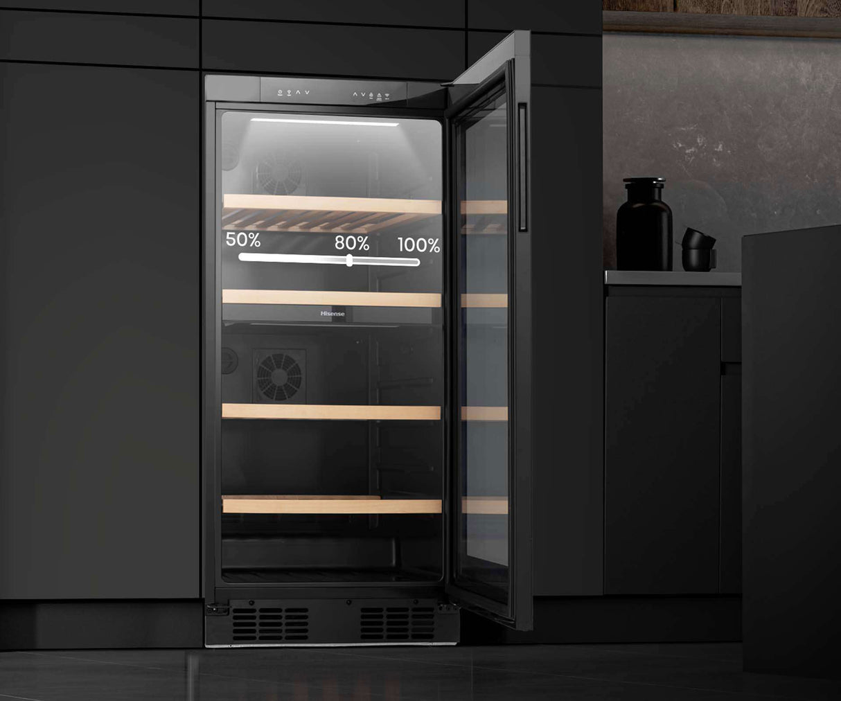 Hisense 108 Bottle Dual Zone Wine Cabinet Fridge HRWC108B | Greater Sydney Only