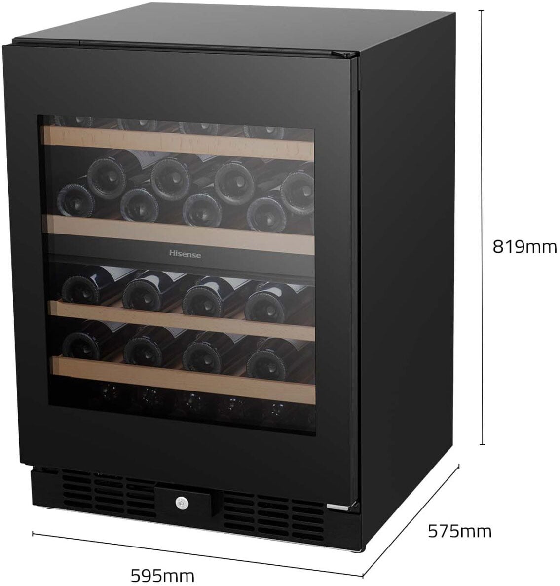 Hisense 46 Bottle Dual Zone Wine Cabinet Fridge HRWC46B | Greater Sydney Only