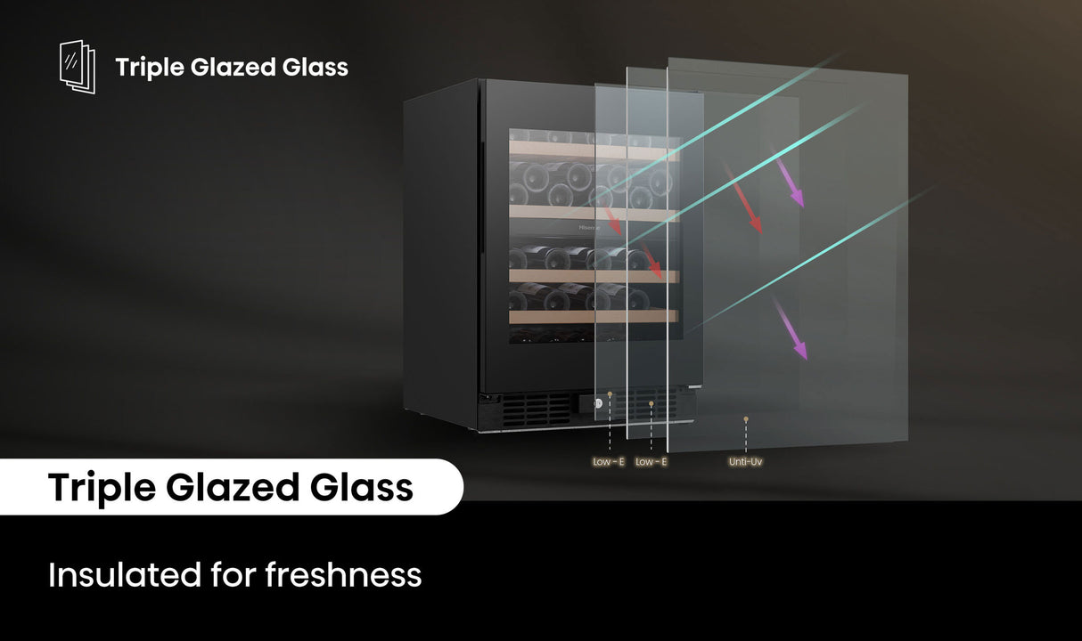 Hisense 46 Bottle Dual Zone Wine Cabinet Fridge HRWC46B | Greater Sydney Only