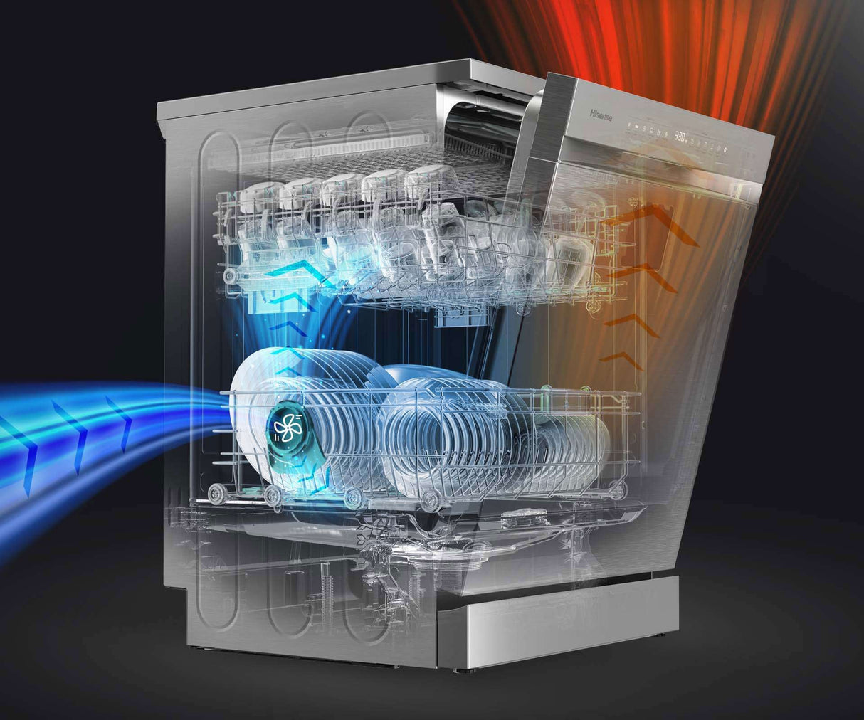 Hisense 60cm 16 Place Setting Freestanding Dishwasher Stainless Steel HSAA16FS