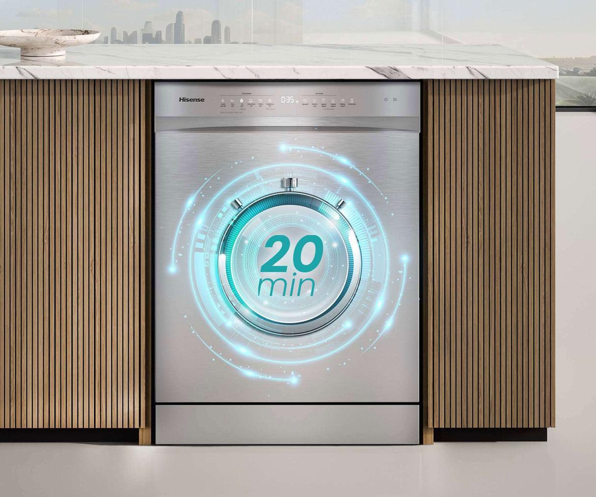 Hisense 60cm 16 Place Setting Freestanding Dishwasher Stainless Steel HSAA16FS