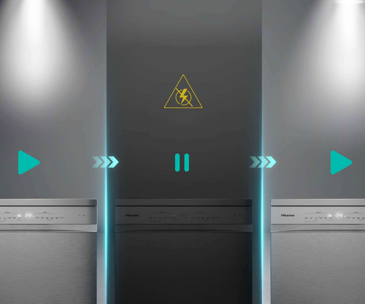 Hisense 60cm 16 Place Setting Freestanding Dishwasher Stainless Steel HSAA16FS