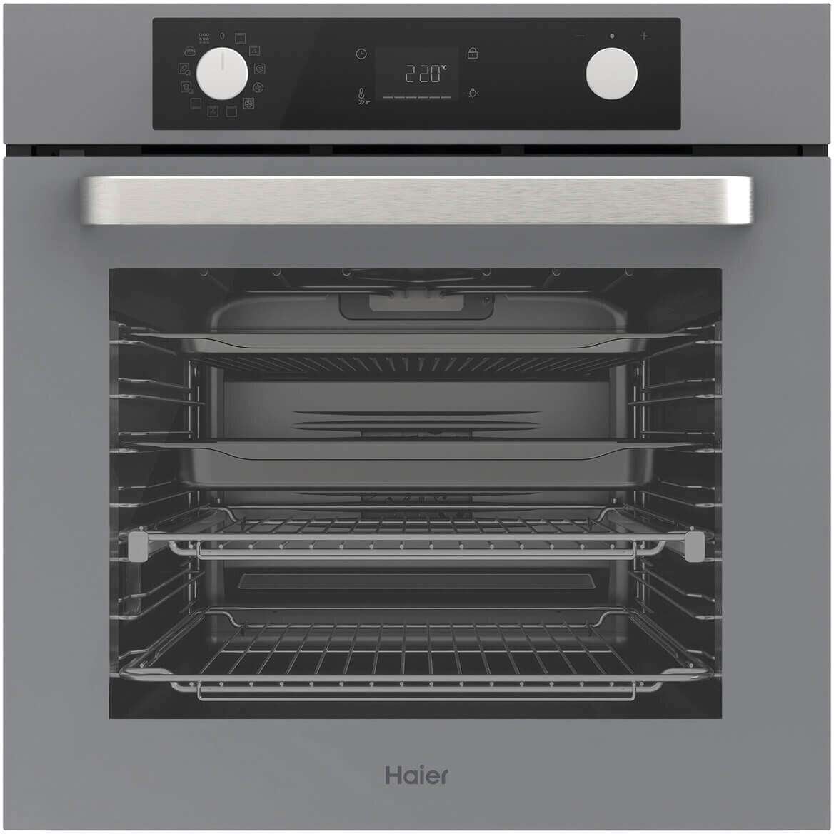 Haier 60cm 500 Series 12 Function Pyrolytic Built-in Oven Grey HWO60S12EPG5