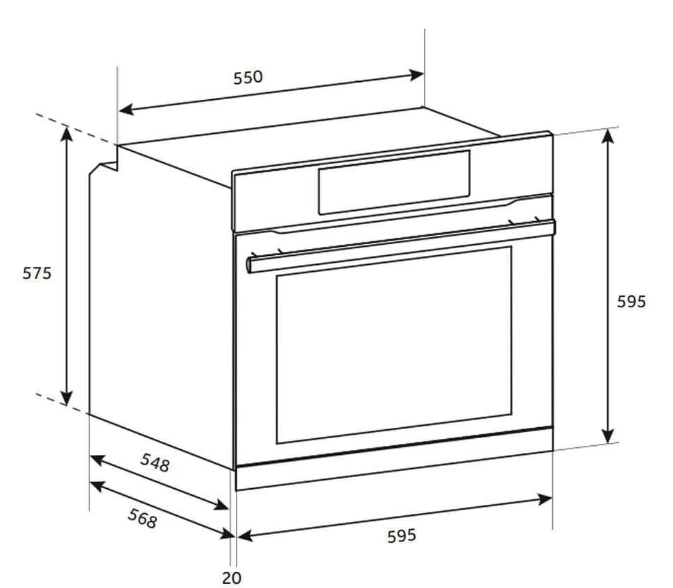 Haier 60cm 500 Series 12 Function Pyrolytic Built-in Oven Grey HWO60S12EPG5