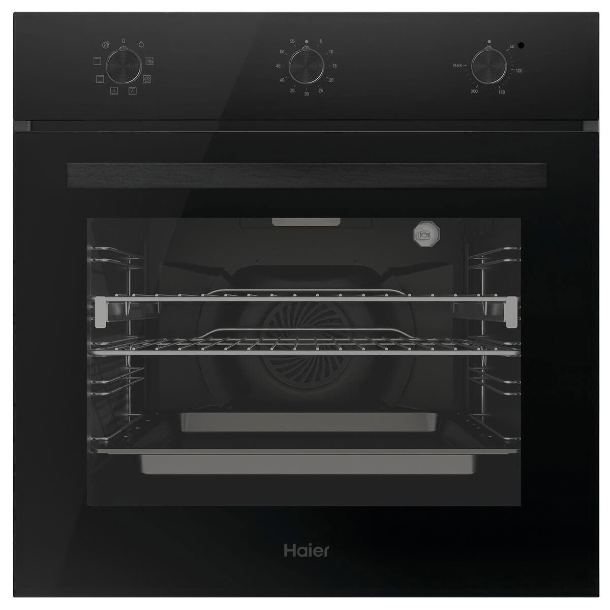 Haier 60cm 300 Series 7 Function Built-in Oven with Air Fry Black HWO60S7MB6