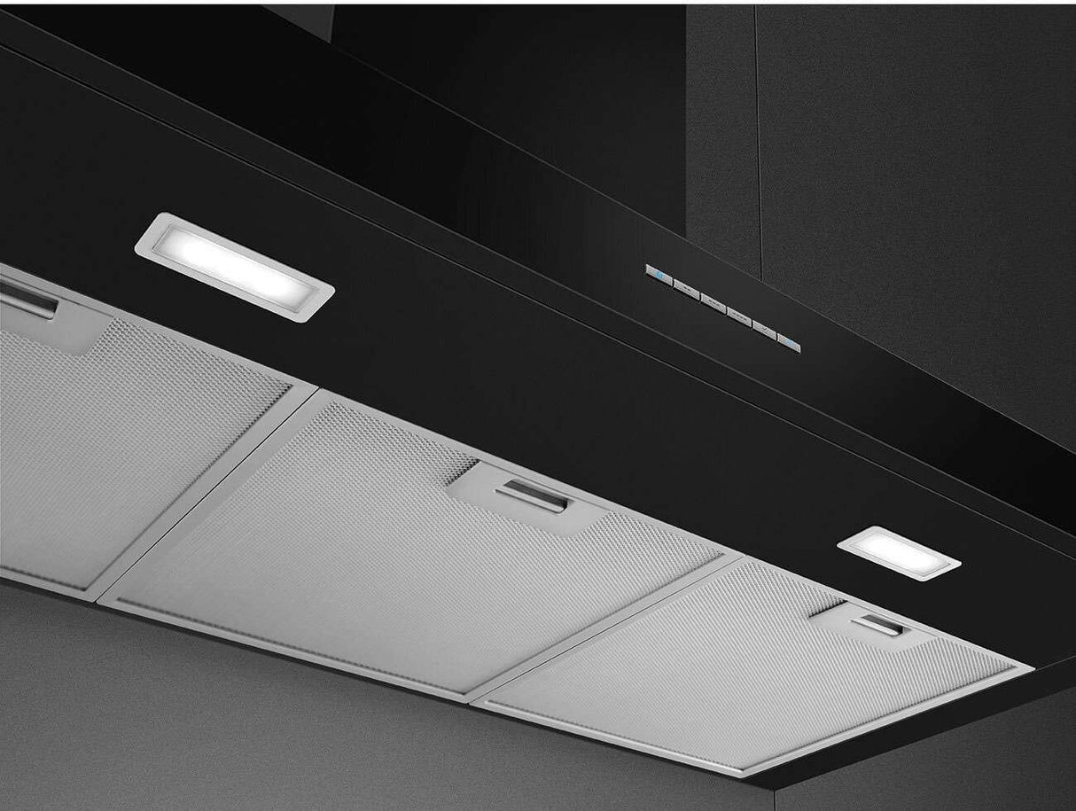 Smeg 90cm Wall Mount Canopy Rangehood Matt Black KBTAU900NE