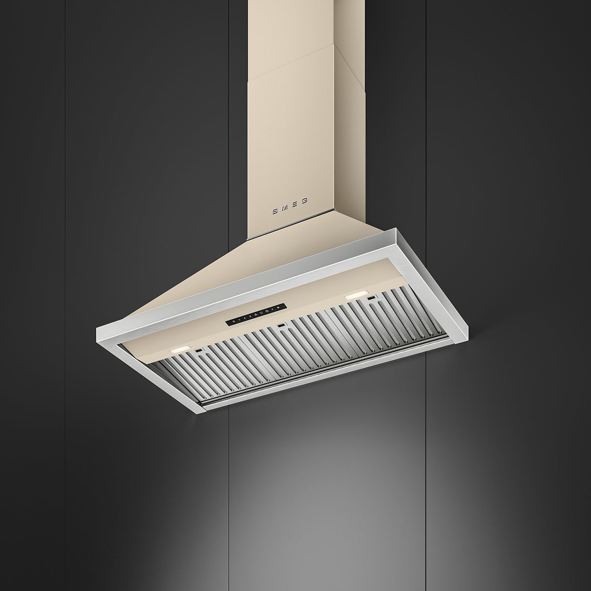 Smeg 90cm Portofino Canopy Rangehood Moonlight KCU94MLM