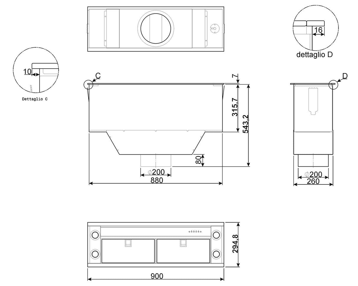 Smeg 90cm Classic Aesthetic Under Cupboard Rangehood KDIAM90AX