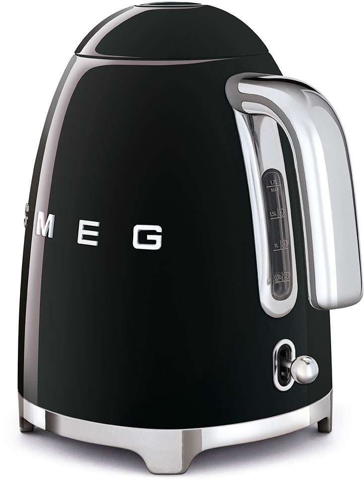 Smeg Kettle and 4 Slice Toaster Pack Black KLF03BLAUTSF01BLAU