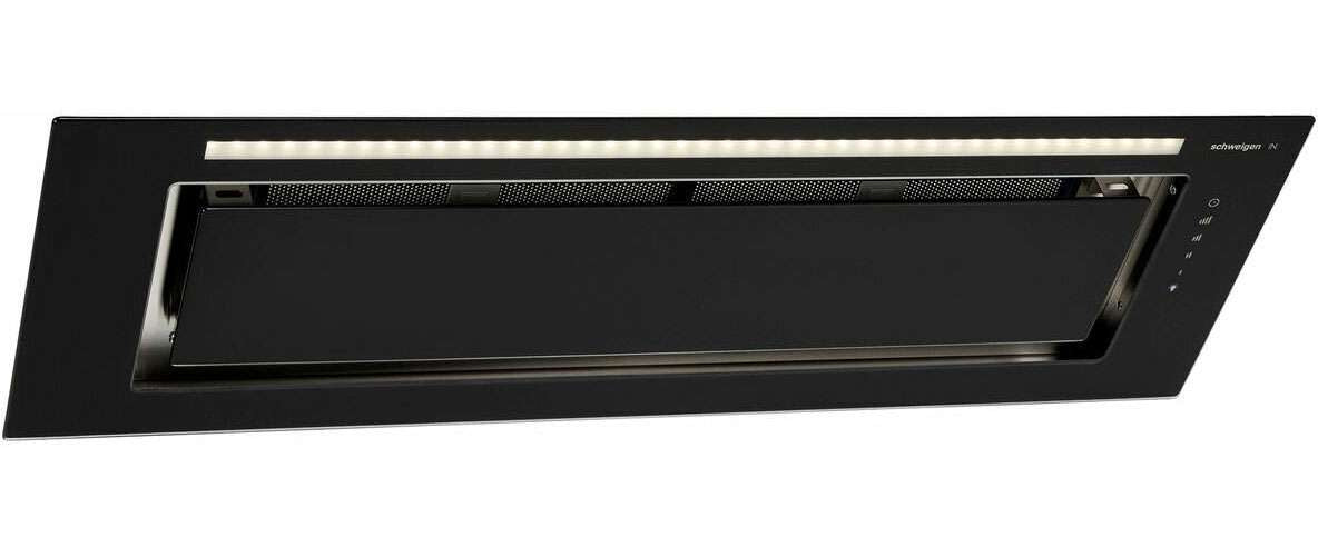 Schweigen 90cm Silent 900m3/hr Black Glass Undermount Rangehood KLS-9GLASSBLKST