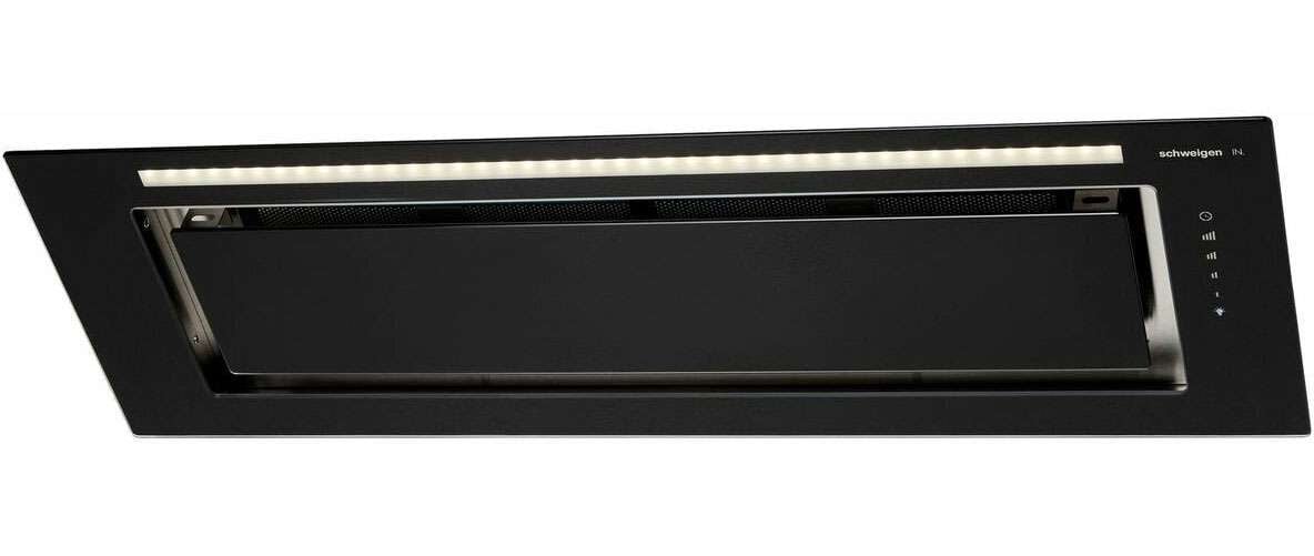 Schweigen 90cm Silent 900m3/hr Black Glass Undermount Rangehood KLS-9GLASSBLKST