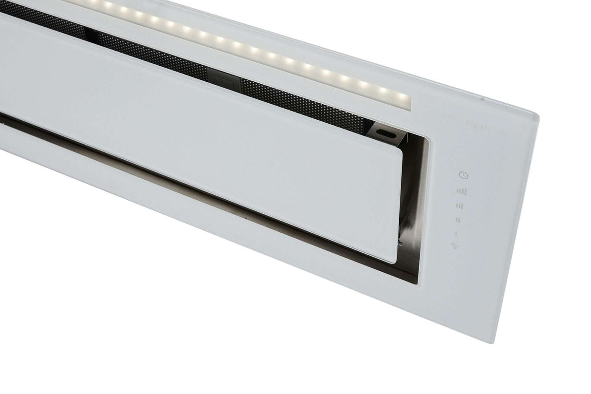Schweigen 90cm Silent 1600m3/hr White Glass Undermount Rangehood KLS-9GLASSP