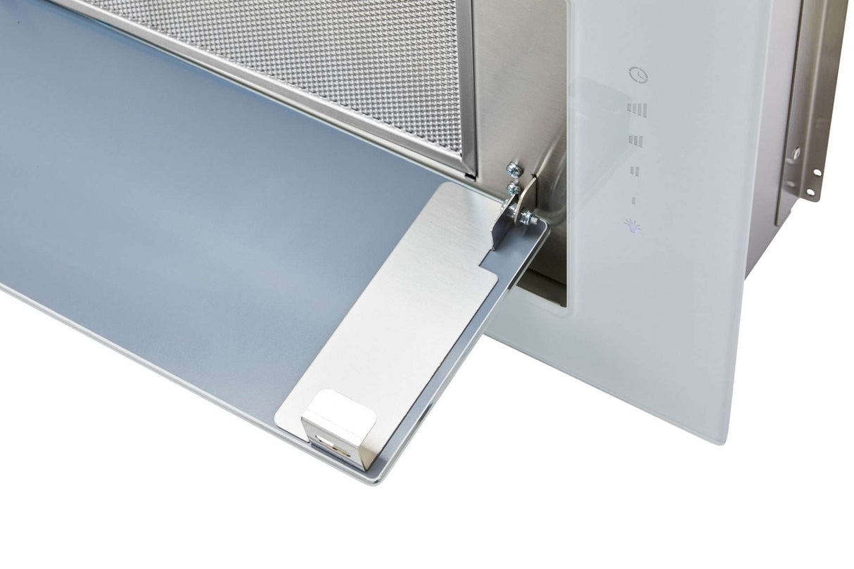 Schweigen 90cm Silent 1600m3/hr White Glass Undermount Rangehood KLS-9GLASSP