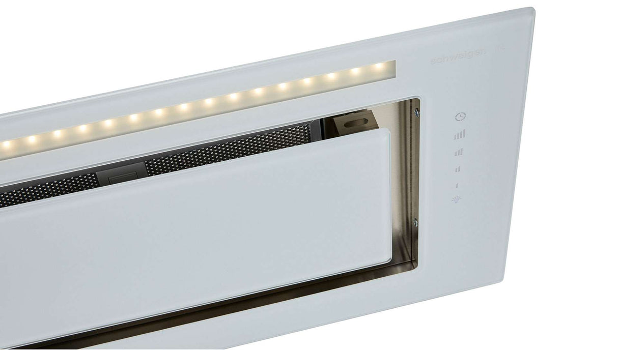 Schweigen 90cm Silent 1600m3/hr White Glass Undermount Rangehood KLS-9GLASSP