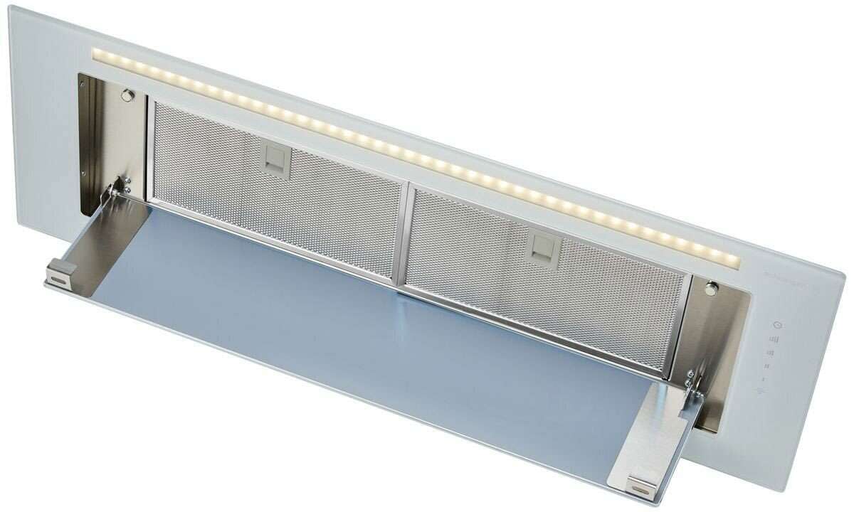 Schweigen 90cm Silent 900m3/hr White Glass Undermount Rangehood KLS-9GLASST