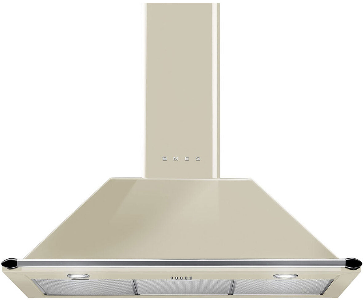 Smeg 90cm Victoria Canopy Rangehood Cream KT90PA