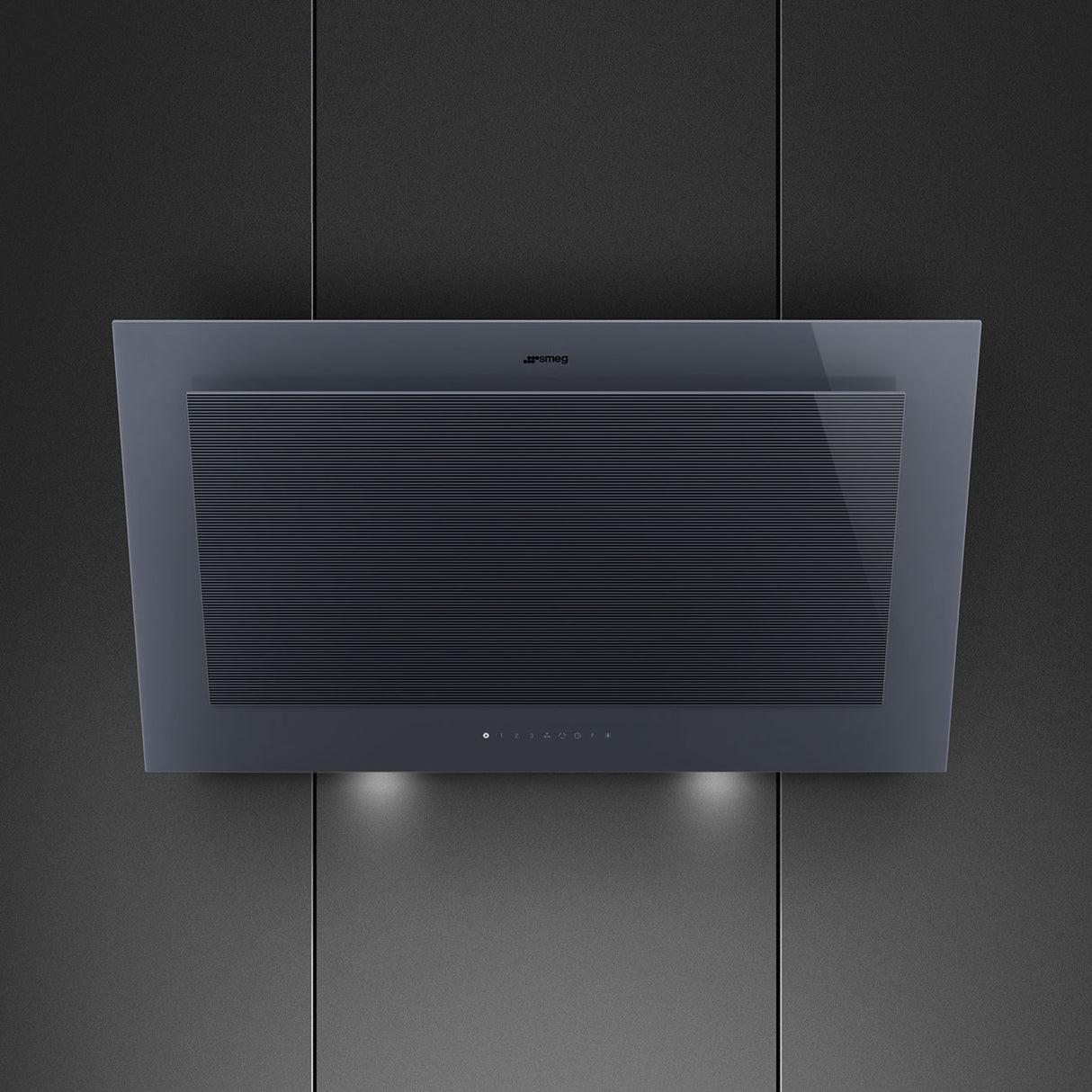 Smeg Linea 90cm Vertical Rangehood Neptune Grey KV194G