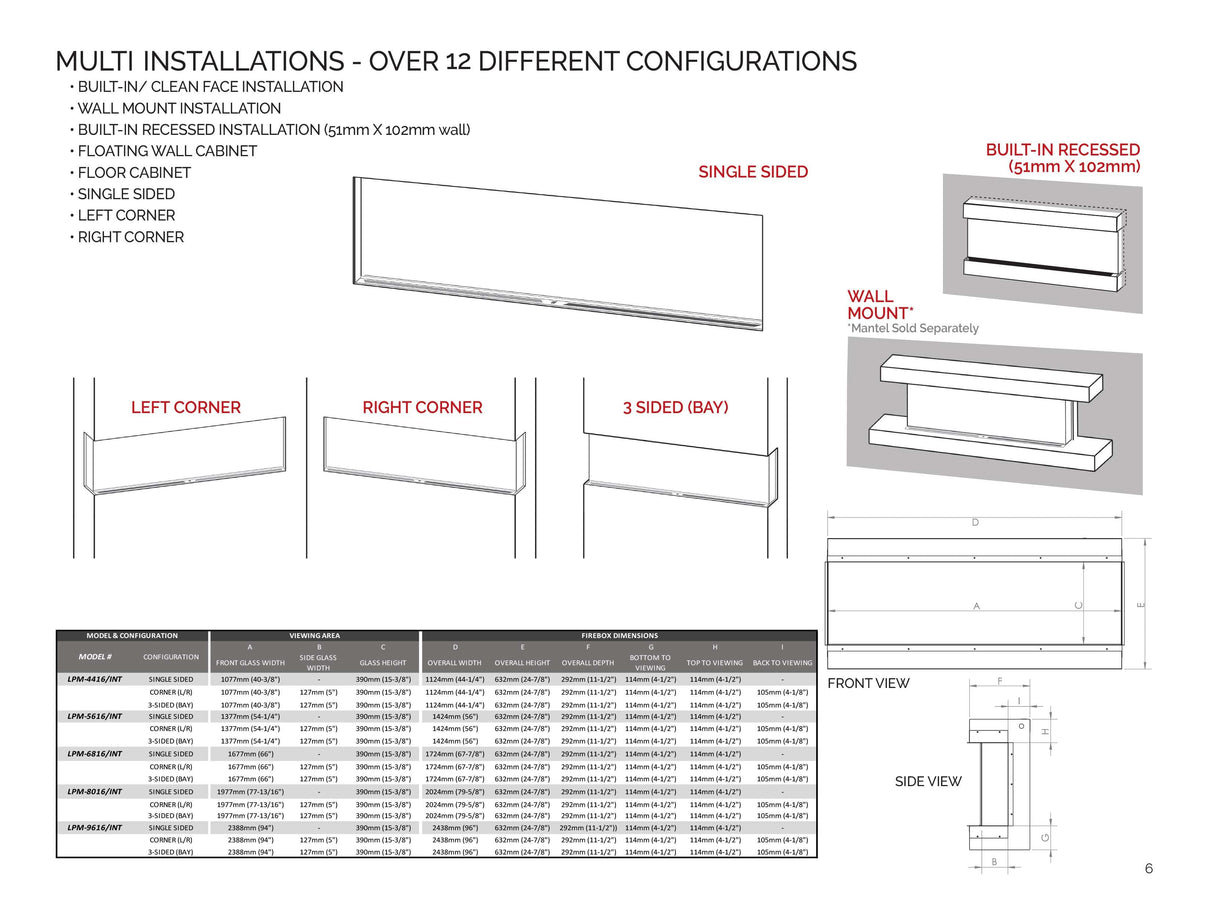 Modern Flames Landscape Multi 96" Fireplace LPM-9616V2/INT | Greater Sydney Only