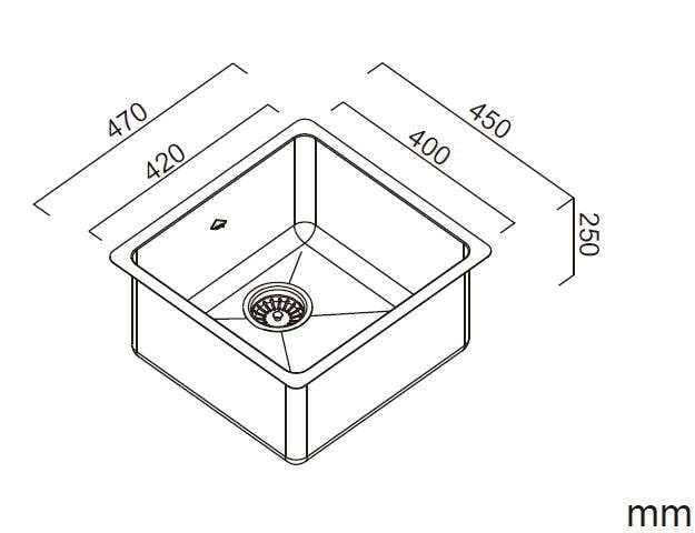 Abey 45L Laundry Tub Inset Sink LT120