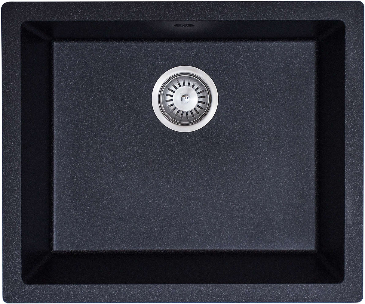 Modern National Como Single Bowl Black Granite Inset/Undermount Sink M-GS402B