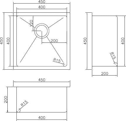 Modern National Handmade Single Bowl Inset/Undermount Sink M-S202B