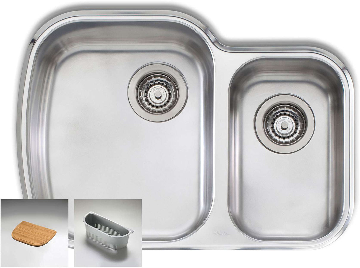 Oliveri Monet 1 & 1/2 Double Left Hand Bowl Undermount Sink MO71U