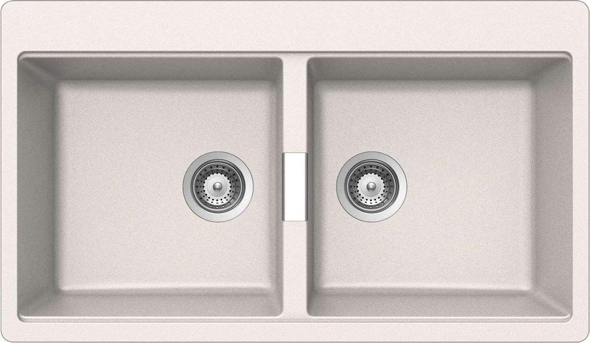 Abey Horizont Schock Polaris Double Bowl Inset Granite Sink N200W