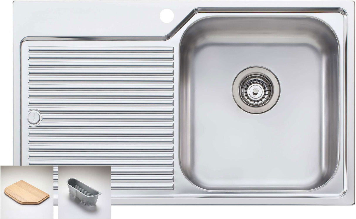Oliveri Nu-petite Single Right Hand Bowl Inset Sink With Drainer NP622
