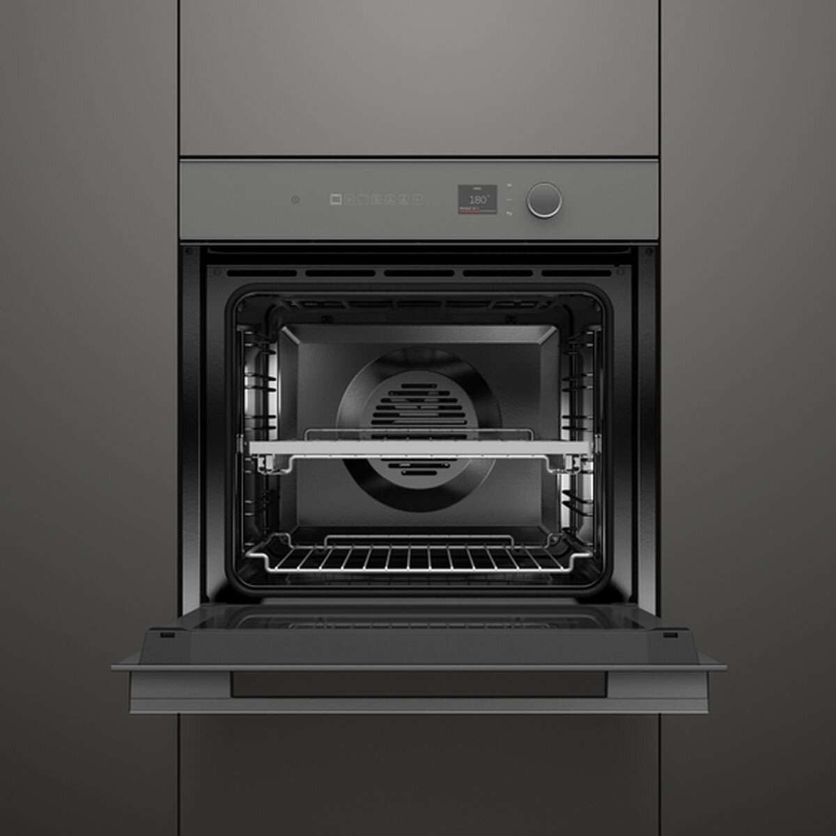 Fisher & Paykel 60cm Minimal Pyrolytic Built In Wall Oven Grey OB60SM16PLG1