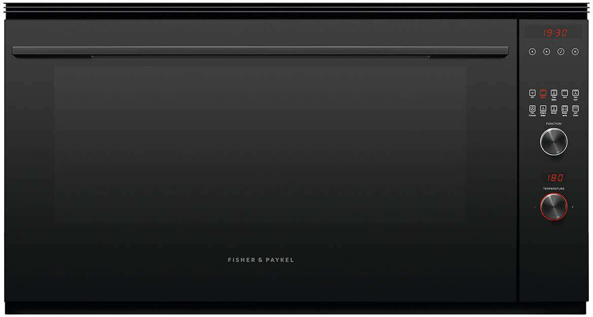 Fisher & Paykel 90cm Contemporary Pyrolytic Built-In Wall Oven Black OB90S9MEPB1