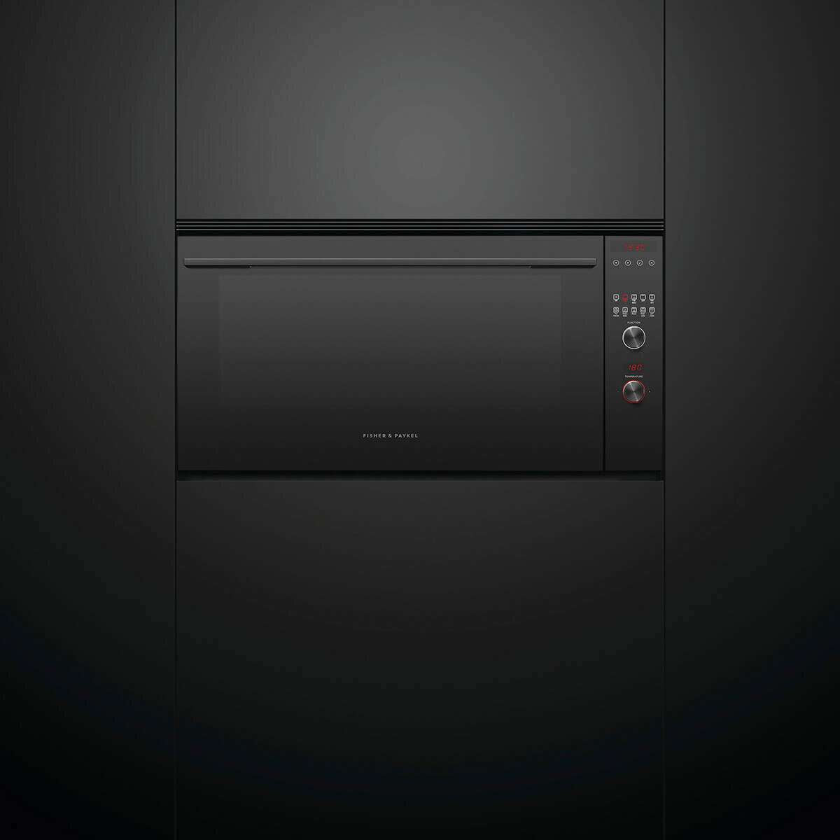 Fisher & Paykel 90cm Contemporary Pyrolytic Built-In Wall Oven Black OB90S9MEPB1
